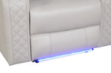LED & Power Recliner Chair Made With Faux Leather in Ice 659436190283