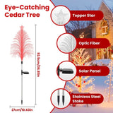 7-Color Solar Christmas Tree Stake Lights , Lifelike Fiber Optic Cedar Design with Star, 58295265