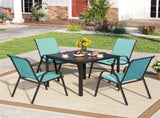 Turquoise 2 Pack Stackable Patio Dining, Ergonomic Steel Frame Breathable Fabric Outdoor 85167863