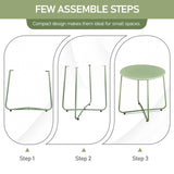 Patio Small Side Table, Waterproof Round Metal Coffee Table, Weather Resistant End Table for Indoor 18271862