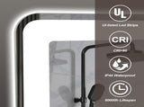 36*36in LED Bathroom Mirror, Anti-Explosion Glass, Rust-Resistant, Anti-Fog Features, Tri-Color W2709P243340