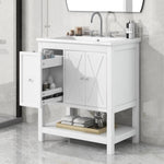 ZUN 30" Bathroom Vanity with Sink Top, Bathroom Vanity Cabinet with Two Doors and One Drawer, MDF WF317782AAK