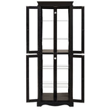 Lighted Glass Curio Display Cabinet with Wood Frame - Elegant Glass Storage for Wine, Toys & W1758P297550