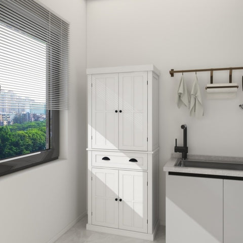 ZUN 71" Kitchen Pantry Storage Cabinet , with 4 Doors, Drawer, 2 Adjustable Shelves, Freestanding 63211497