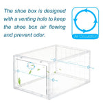 ZUN Set of 4 Stackable Clear Plastic Shoe Storage Box W2181P164299