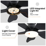 ZUN 30 In Small Kid's Ceiling Fan Lighting with Remote Control for Small Children Room W1367103342