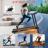 Auto Incline Treadmills for Home- foldble Treadmill 330 lb Capacity 3.5HP Folding Electric Treadmill 88614529