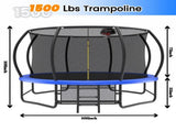 14FT Trampoline with Enclosure - Recreational Trampolines with Ladder and AntiRust Coating, ASTM 19496992