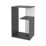 FURNITURE Vega Side Table in melamine with open storage,Onix and White 83083392