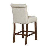 ZUN Upholstered Counter Stool with Nailhead Trim Set of 2 B035P265952