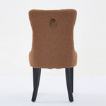 ZUN Nikki Collection Modern, High-end Tufted Solid Wood Contemporary Flax Upholstered Linen Dining Chair W1143P233649