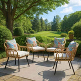 4 Pieces Patio Dining Chair Set, Outdoor Rattan Chairs for Patio, Backyard, Balcony, Garden 48338884