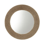 ZUN Natural Jute Rope Round Wall Mirror 26" B03598875