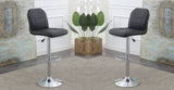 Adjustable stool Chair Black Faux Leather Clean Lines Seat Chrome Base Modern Set of 2 Chairs / B011P151351