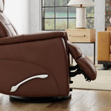 Global Home Swivel Glider Recliner with Manual Adjustable Headrest & Footrest In Oslo Pecan B339P323111
