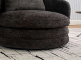 30"W Modern Round 360&deg Swivel Barrel Accent Chair with Pillow, Chenille Upholstered Comfy Barrel W3118P384514