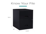 18" Deep 2 Drawer Letter Width Vertical File Cabinet, Black 75183146
