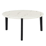 ZUN Living Room Coffee Table: Modern and stylish 36 inch round small coffee table, imitation marble W1781P178603