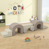Indoor Soft Foam Climber Play Sets 7 in 1, Soft Play Equipment Climb and Crawl Playground for N710P184144E
