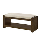 40" Accent Bench with Lower Shelf Shoe Rack, Padded Seating Bench for Living Room, Modern Compact W2186P292094