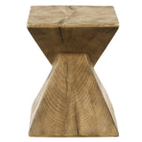 ZUN Oak Accent Table with Pedestal B062P209134