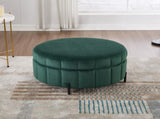 31.5"W Upholstered Round Ottoman With Reversible Lid, Velvet Storage Stool, Channel Tufted W3118P272636