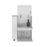 ZUN Glasgow Bar Cart Two Pull-Down Door Cabinets and Two Open Shelves B070P173174