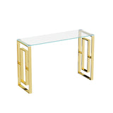 Console Table Stainless Steel Glass,Meal side table Golden Clear bs-02 76857135