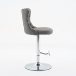 ZUN Swivel PU leather Barstools Adjusatble Seat Height from 25-33 Inch, Chrome base Bar Stools with W1143P204050