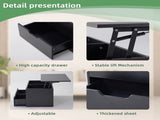 Lift-Top Coffee Table with Storage Center Tables Hidden Compartment & 2 Drawers, Sofa Table For 47700152