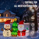Set of 3 Lighted Santa and Snowman and Xmas Tree Christmasations, Pre-lit Pull Up Holiday 56329969