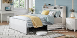 Queen Bed Frame with Ergonomic Headboard, Platform Bed Frame Queen Size with Outlets & Charger, W3107P262758