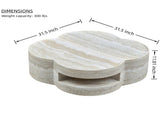 31.5" Clover Round Faux Marble Coffee Table No Assembly Required, Anti-Slip Raised Edge, Open W2664P462015