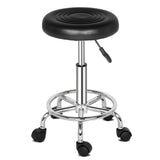 Round Stool with Lines Rotation Bar Stool Black 95601497