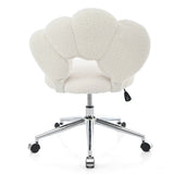 ZUN 360&deg;Swivel Height Adjustable,Swivel Chair,Teddy fabric,home office chair W680P143486