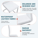 A set of 4 white PU material bow-shaped chairs - Adding fashion to minimalist and contemporary home W3226P279081