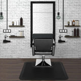 ZUN 3′x 4′x1/2" Beauty Salon Square Anti-fatigue Salon Mat Black 48469106