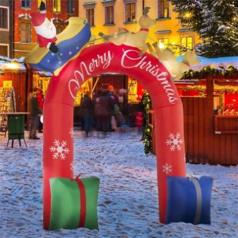 ZUN Christmas Inflatable Gingerbread House Archway 38790318