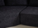 106.3-inch V-shaped modular sofa set in chenille fabric, featuring three throw pillows and two W3505P383964