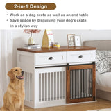 ZUN Heavy Duty Furniture style dog cage wooden dog cage double door dog cage side cabinet dog cage Dog 95334331