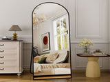 71"x26" Arched Full Length Mirror Standing Full Body Floor Mirror,Black 96748347