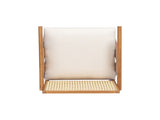 27" Height, Cream Woven Cane Plastic Backrest Bar Stool - Foam-Padded Fabric Seat & Durable N780P237930N