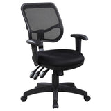 ZUN Black Swivel Office Chair with Armrest B062P153787