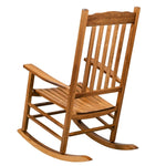 ZUN 68.5*86*115CM Square Wooden Rocking Chair Wavy Backboard Original Color 82239638