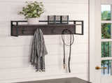 4-Hook Coat Rack Wall Mount Entryway Organizer - Weathered Woodgrain 58439114