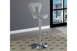 ZUN Adjustable Bar stool Gas lift Chair Gray Faux Leather Chrome Base metal frame Modern Stylish Set of HS00F1643-ID-AHD