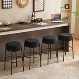 ZUN 30" Tall, Round High Bar Stools, Set of 2 - Contemporary upholstered dining stools for kitchens, 14356664