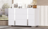 Elegant Modern Dresser with Metal Handle,Mirrored Storage Cabinet with 6 Drawers for Bedroom,Living WF319354AAK