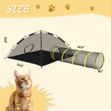 Outdoor Cat Play Tent with Tunnel, Portable Cat Playhouse Indoor Outdoor, Cat Playpen Enclosed 51628562