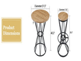 Single package bar, table, chair set.31.5-inch wood grain MDF tabletop with black metal frame, W1151P434793